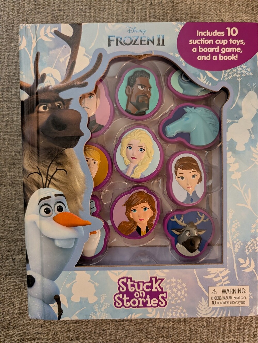 Disney Frozen II Character 10 Suction Cup Toys, 11 Page Board Play Book Set